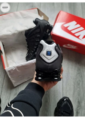 Чорні кросівки чоловічі nike shox tl black/blue найк шокс тл чорні демісезон No Brand