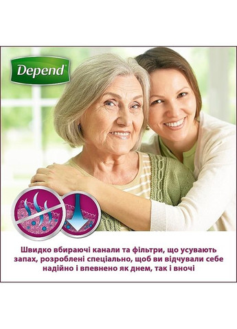 Підгузки-труси для жінок, розмір S/M, 10 шт. 10шт (1238716-31019152) Depend (368619414)