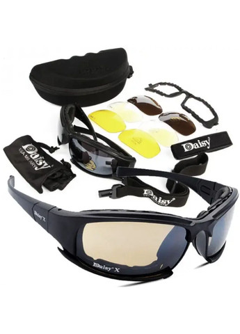 Захисні тактичні сонцезахисні окуляри з поляризацією X7 Black + 4 комплекти лінз Daisy (280826700)