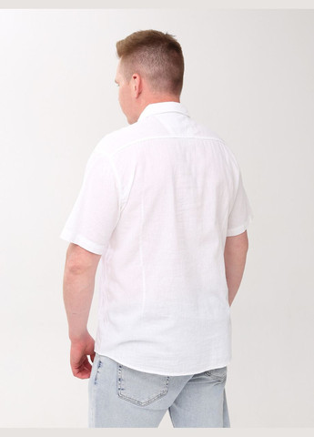 Сорочка чоловіча біла лляна короткий рукав Bagarda Пряма (298294996)