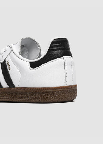 Белые всесезонные кроссовки adidas white black No Brand Samba