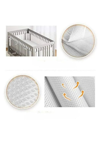 Защитные бортики на кроватку для новорожденного 2в1 защита на кроватку 320*27 см. и 150*27 см. Бортик для кроватки, Белый PAPAELLA (329194624)