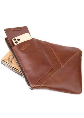 Стильна шкіряна чоловіча сумка через плече 11358 Коричневий Grande Pelle (329149443)