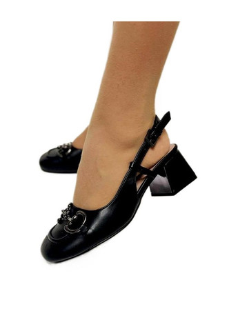 Meideli Женские черные летние туфли слингбеки черный з искусственная кожа, — лето (330574203)