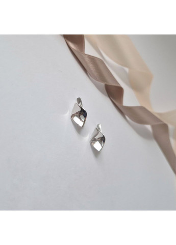 Срібні сережки без каменів Ромб срібло 925 проби Родоване 5006р 3.30г No Brand (359378340)