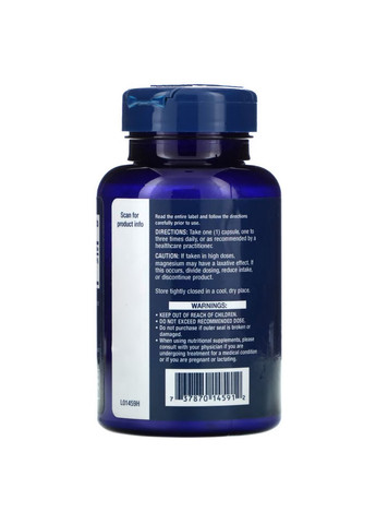 Вітаміни та мінерали Magnesium Caps 500 mg, 100 вегакапсул Life Extension (293420644)