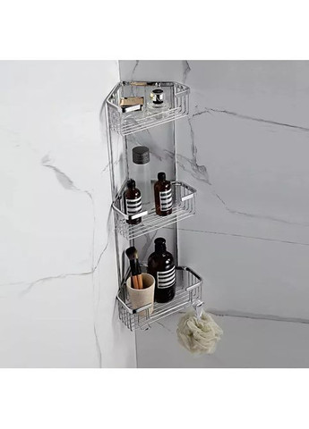 Полка угловая F351-2, 3-х ярусная, 240х570 мм, нержавеющая сталь, хром Frap (371881744)