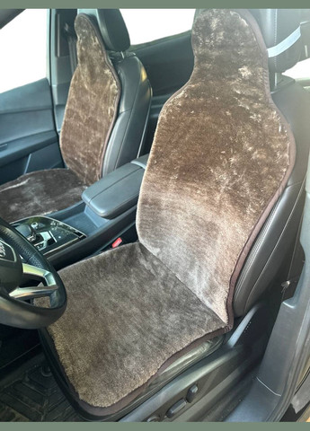 Накидка на сиденье из овечьей шерсти 2 шт, накидка из овчины на сиденье в автомобиль коричнева No Brand (330774692)
