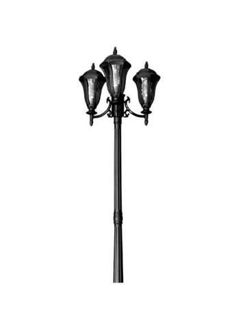 Вуличний ліхтарний стовп із металу чорний на 3 прозорі плафони 216х52 см SVET (301348261)