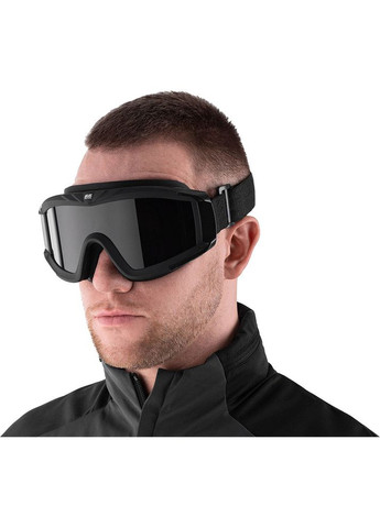 Комбинированная демисезонная тактические очки защитные hawk ws anti-fog black (-tggws-bk) 2E
