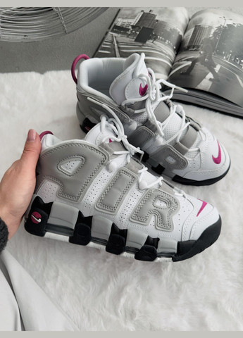 Кроссовки женские и мужские Nike Air More Uptempo 96 White Grey Black | Найк Аир Море Аптемпо 96 белые No Brand белые демисезоны (339604433)
