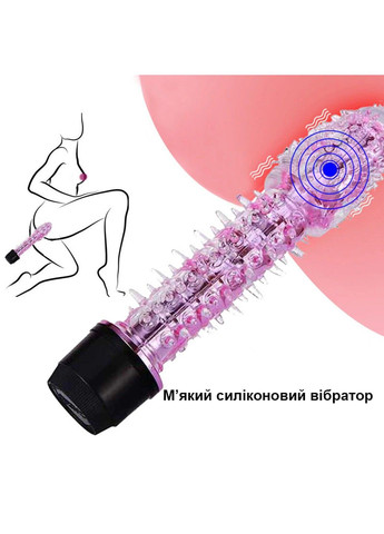 Вібратор з рельєфною гелевою насадкою (рожевий, AAA) We Love (284279288)