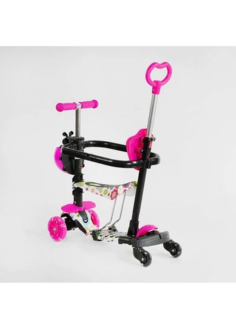 Самокат 5в1, защитный бампер, PU колеса со светом 54х14х63-72 см Best Scooter (289459081)