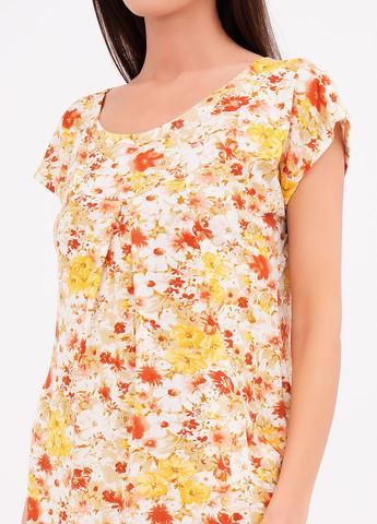 Бежевое платье Трикомир с цветочным принтом