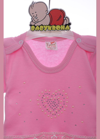 Боди с коротким рукавом для девочки Сердечко розовый хлопок MiniPapi 62 см (37922) BABYKROHA (297197363)