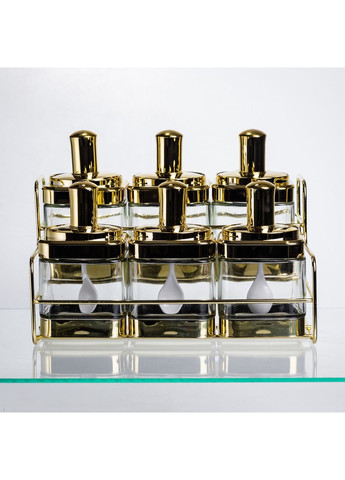 Набір банок для сипучих продуктів із ложкою 6 шт, золото HP-1337 (A-047312) Yiwu (369475210)