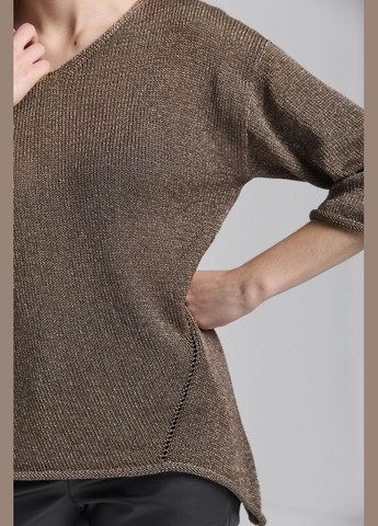 Коричневый демисезонный асимметричный джемпер свободного кроя (2728) Triko Bakh