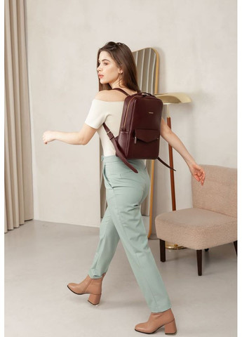 Шкіряний міський жіночий рюкзак на блискавці Cooper бордовий BlankNote (348359129)