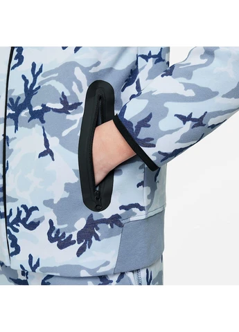 Толстовка Tech Fleece Camo/Blue FN9118-493 Nike (399399654)