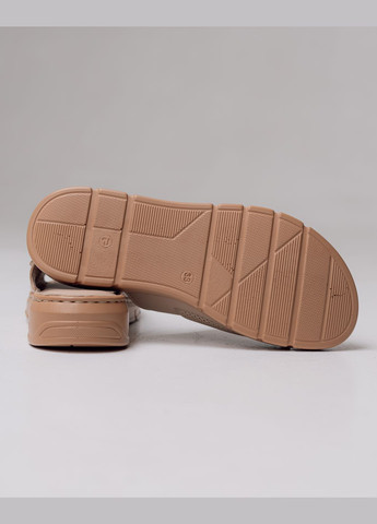 Бежевые шлепанцы на двойной липучке кожа Krula