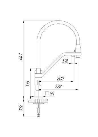 Змішувач для кухні під осмос PIANO GLPN-0900-10-BB Globus Lux (363131281)