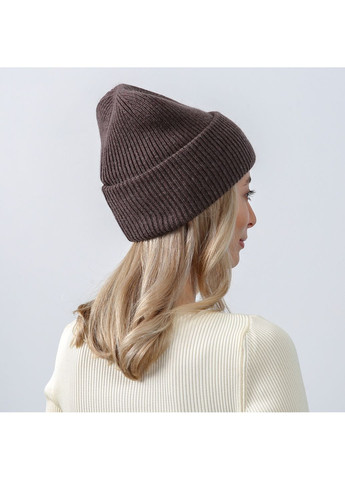 Шапка бини женская шерсть коричневая GEORGE LuckyLOOK 019-515 (367831464)