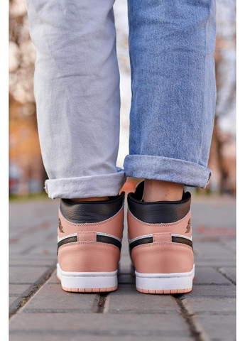 Белые зимние кроссовки мужские nike air jordan 1 retro mid peach fur найк аир джордан No Brand