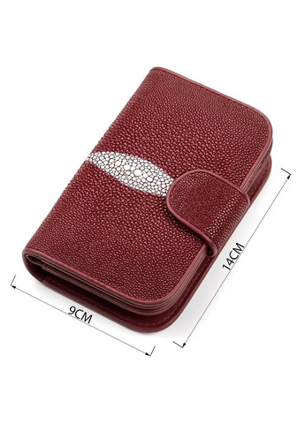 Кошелек женский 18092 из натуральной кожи морского ската Бордовый Stingray Leather (356129904)