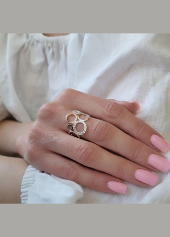 Срібна каблучка Кола із золотою пластиною розмір срібло 925 проби 622 3.09г No Brand (306743270)