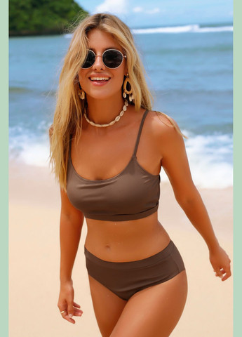 Світло-коричневий літній купальник CUPSHE