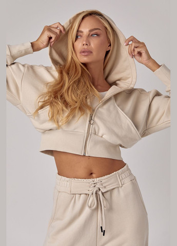 Спортивный костюм с коротким худи и штанами со шнуровкой на поясе Lurex (301269652)