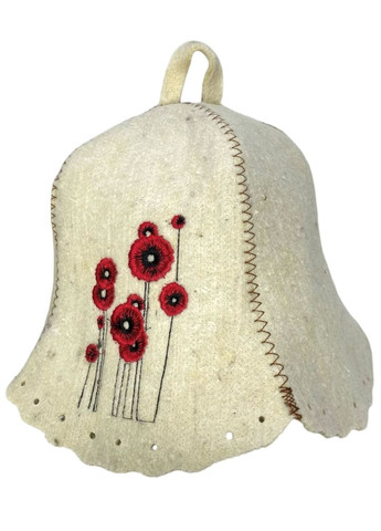 Шапка для бані та сауни з вовни Маки No Brand (371276082)