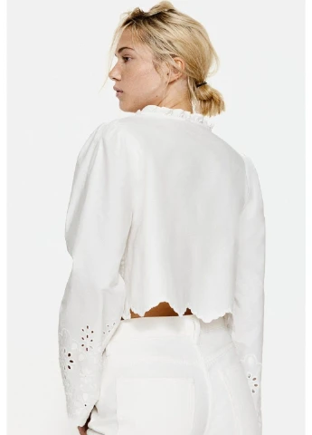 Жіноча мереживна блуза Н&М (58278) XS Біла H&M (326856685)