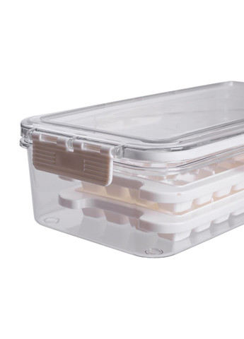 Контейнер для заморожування льоду з кришкою 72 комірки бежевий пластиковий контейнер для зберігання продуктів ProDobro (364192733)