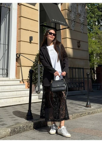 Черная повседневная, кэжуал, вечерний, офисная однотонная женская юбка FINO Mode