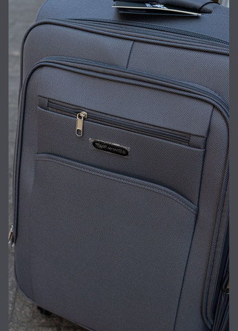 Чемодан тканевый 2501 размер М средний на 4 колесах, цвет черный Wings 2501/4 (338182661)