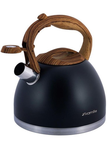 Чайник Whistling Kettle Black 2.7л з нержавіючої сталі зі свистком Kamille (372173219)