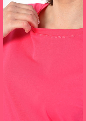 Малинова літня футболка жіноча однотонна малинового кольору Let's Shop