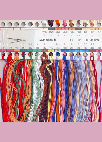 Набор для вышивания по нанесённой на канву схеме "Impression of seaside". AIDA 14CT printed 41*25 см Joy Sunday (313613047)