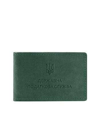 Шкіряна обкладинка на посвідчення Державної податкової служби зелена Crazy Horse BlankNote (393218979)