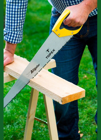 Ножовка Aligator (400 мм) по дереву 7TPI (24984) Topex (323165743)