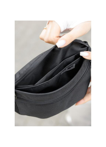 Женская сумка на пояс бананка Tirso черная тканевая Sambag (322870635)