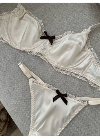 Білий балконет комплект жіночої білизни | ніжний мереживний, біле спокушання Vital-Textile з кісточками поліестер, спандекс