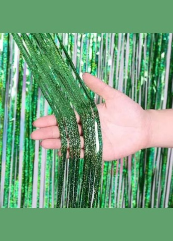 Дождик для фотозоны с голограммой украшение 245 см на 92 см зеленый Jannet Дощик (316580348)