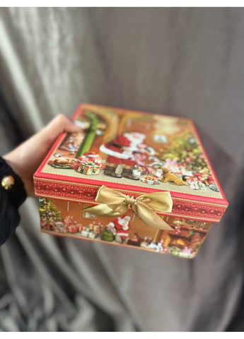 Набор новогодних чашек New Year's gifts керамические с ложками в подарочной коробке 2 шт 280 мл R36290 Stenson (364274499)