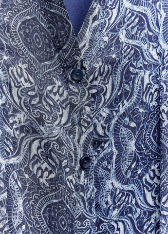 Синее повседневный платье Zara с абстрактным узором