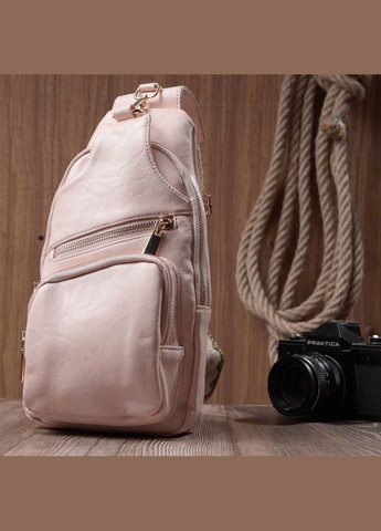 Жіноча слінг сумка через плече з екошкіри 22750 Рожевий Vintage (304533753)