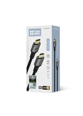 Кабель HDMI (M) - HDMI (M), 2 м, Black,, V2.1, 8K / 60 Гц (CW-CBHD088-BK) 000-CW-CBHD088-BK Colorway (395341106)