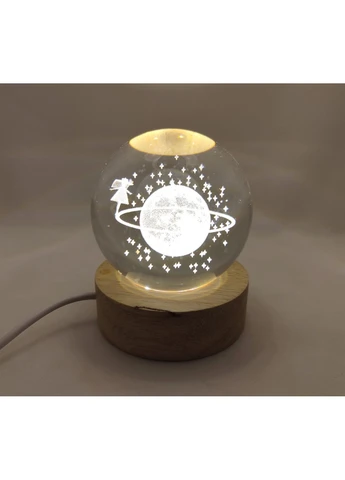 Декоративний 3d нічник «Дівчинка на орбіті» кришталева куля 60мм USB Led підсвічування No Brand (381180621)