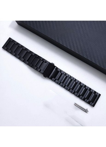Сталевий Браслет / ремінець для класичних і смарт годинника. Ширина 14, 16 18, 20, 22, 24 мм. Чорний колір No Brand (370101537)